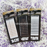 Свечи д/торта 8шт. 12см с подсвечниками, черные/белые "Точки и полосы" 802746 от магазина "Карандаш"