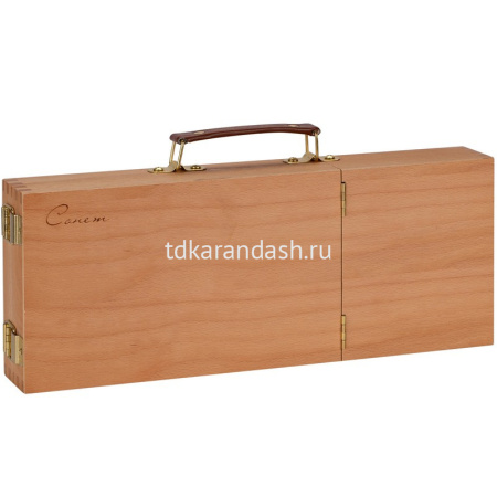 Этюдный ящик №1 35х14х5,7см с пеналом для кистей и красок, дерево 1601269-1