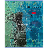 Тетрадь А5 48л клетка "Притяжение" на скобе матовая ламинация 5 дизайнов 079739 от магазина "Карандаш"