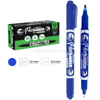 Маркер перманентный "Flexoffice" двусторонний синий, толщина линии 0,4мм/1мм FO-PM01 BLUE от магазина "Карандаш"