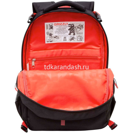 Рюкзак 28х39х17см 943гр, 2 отделения, 3 кармана, с сумкой для обуви, черный/красный RB-458-1/2 от магазина "Карандаш"