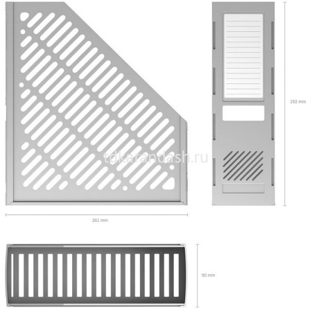 Лоток д/бумаг вертикальный "Classic" ширина 9см серый, пластик 5017 от магазина "Карандаш"