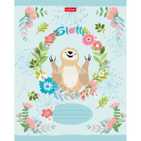 Тетрадь А5 24л клетка "Ленивец" на скобе 5 дизайнов 24Т5В1/059754 от магазина "Карандаш"