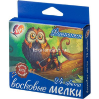 Мелки восковые 24 цвета на масляной основе"Фантазия" 25С 1521-08 от магазина "Карандаш"