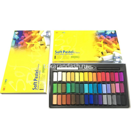 Пастель 48 цветов "Soft pastel" мягкая квадратная 1/2 длины, картон MGMPS48 от магазина "Карандаш"