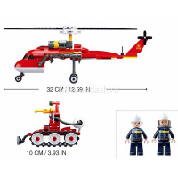 Конструктор "Пожарные. Вертолет" 325 деталей 23х38х7см пластик (2 фигурки) M38-B0807 от магазина "Карандаш"