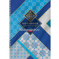 Тетрадь А4 80л клетка "Gold ornament" на спирали выборочный лак 4 дизайна 083449 от магазина "Карандаш"