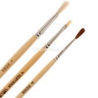 Набор кистей микс 3шт. (щетина плоская №4, коза круглая №4, пони круглая №3) 3945220 от магазина "Карандаш"
