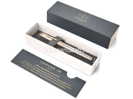 Ручка РЧ "Parker IM Core Brushed Metal GT" F черная 1931663 от магазина "Карандаш"