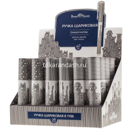 Ручка шариковая "DreamWrite. Animals. Pattern" 0,7мм синяя, в футляре, 3 вида 20-0264/08 от магазина "Карандаш"
