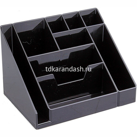 Подставка-органайзер "Каскад" 11,5х15,5х10,5см 9 отделений, пластик, черный ОР11