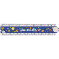 Линейка 15-30см "HappyGraphix. Космос" складная, с трафаретом, пластик 45-0010/03 от магазина "Карандаш"
