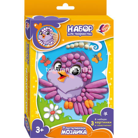 Набор д/творч. "Пластилиновая мозаика. Зайка, Овечка, Бегемотик, Воробушек" 33С 2159-08 от магазина "Карандаш"