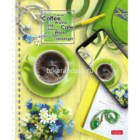 Тетрадь А5 96л клетка "Время для кофе" на спирали 4 дизайна 063015 от магазина "Карандаш"