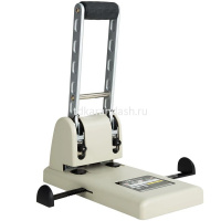 Дырокол мощный 100л 2-отв, d-6мм, 12мм, с 2-мя линейками, металл, серый E0130 от магазина "Карандаш"