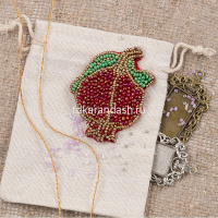 Вышивка бисером "Брошь. Гранат" 5х7см (картон, фетр, нитки, бисер, игла) 10-001 от магазина "Карандаш"