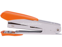 Степлер №10 12л глубина 50мм, со встроенным антистеплером, металл/пластик оранжевый E0260 от магазина "Карандаш"