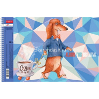 Альбом для рисования А4 40л "ТаксаLIFE" на спирали, перфорация на отрыв, 4 дизайна 067334 от магазина "Карандаш"