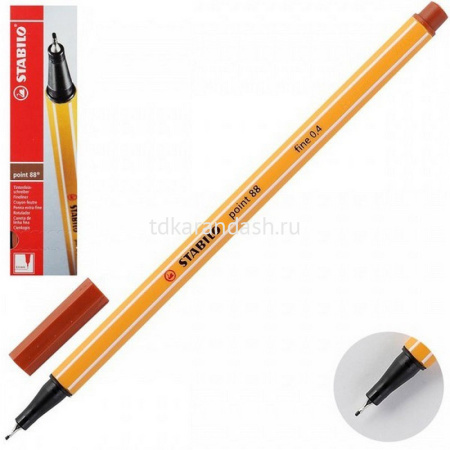 Ручка капиллярная "Stabilo point" 0,4мм кроваво-красная 88/38