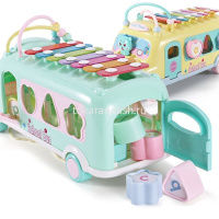 Игрушка логическая "Автобус" 24,5х9х13,5см с металлофоном, пластик 1858695/MX014 от магазина "Карандаш"