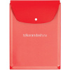 Папка-конверт на кнопке А4 пвх, вертикальная, с расширением 2,5см, красная 2920-102