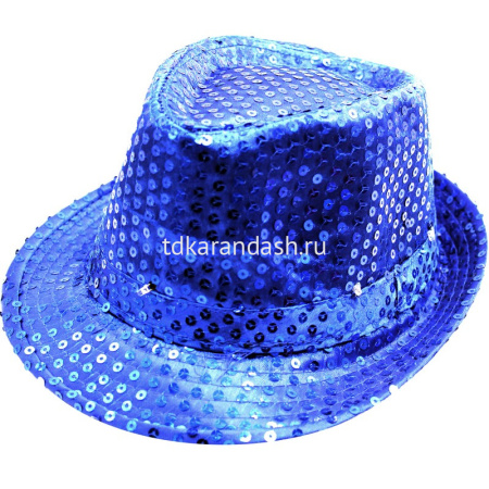 Шляпа блестящая с пайетками, мигающая, синяя Y1813-14