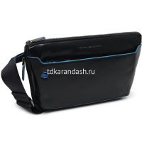 Сумка "Blue Square" 30х17,5х4/10см, 1 отделение, черная, натуральная кожа CA6897B2/N от магазина "Карандаш"