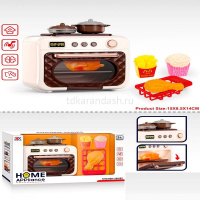 Плита 14,5х10,5х8см с набором продуктов и посудой, пластик (свет, звук) LT391932 от магазина "Карандаш"