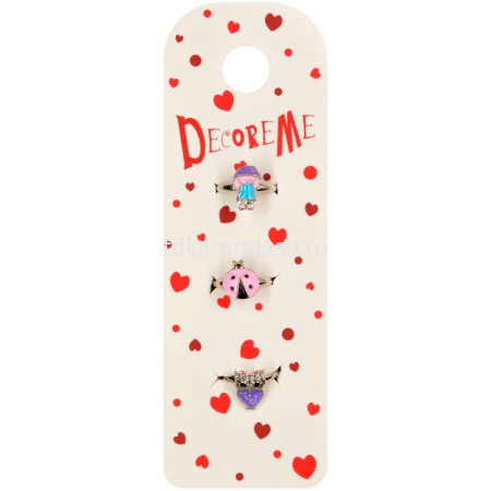 Набор колец детских 3шт. 6 видов 2-791/04 от магазина "Карандаш"