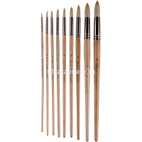 Кисть щетина круглая № 3 (5мм) длинная ручка DK10019/03 от магазина "Карандаш"