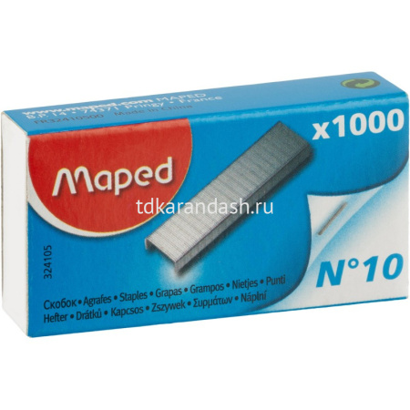 Скобы №10 1000шт. оцинкованные, в картонной коробке 324105 от магазина "Карандаш"