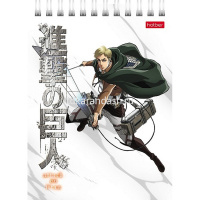 Блокнот А6 40л "Атака Титанов. Сезон 1-3" клетка, на спирали УФ-лак 6 дизайнов 083956 от магазина "Карандаш"