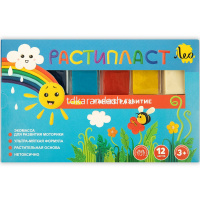 Пластилин 12 цветов 240гр. "Расти" растительный, картон LRP-0112 от магазина "Карандаш"