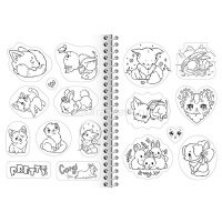 Раскраска-стикербук "Котики. Выпуск 2" А5 на спирали 12стр. 12 наклеек 12Р5нгр_30886 от магазина "Карандаш"