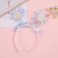 Ободок Снежинки с фольгой 20х21см белый Y10648-24 от магазина "Карандаш"