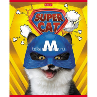 Тетрадь А5 48л клетка "Supercat" на скобе 5 дизайнов 48Т5В1/077336 от магазина "Карандаш"