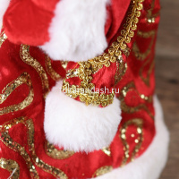 Дед Мороз 40см в красной шубе с пайетками (звук) Т-5552 от магазина "Карандаш"