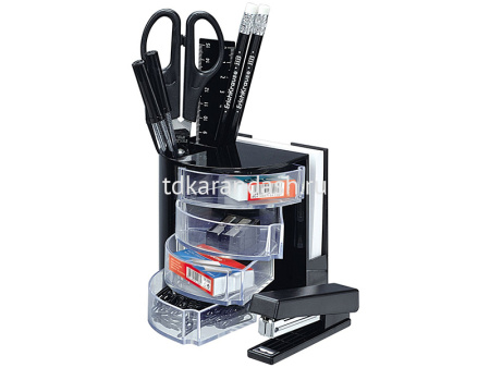 Набор настольный "Венеция" 10х10х20см 12 предметов, пластик, черный 99 от магазина "Карандаш"