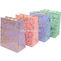 Пакет подарочный "Узоры" 31х42х12см 4 цвета 3058 XL от магазина "Карандаш"