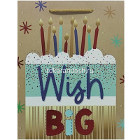 Пакет подарочный "Праздник" 18х23х10см крафт 4 вида 5450-M от магазина "Карандаш"