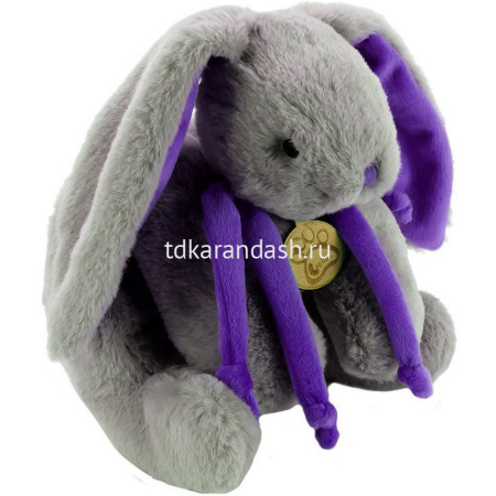 Кролик 45см серый/фиолетовый AT365052
