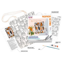 Раскраска на сумке "Лапки-антистресс" (шоппер 35х40см, краски 5шт., кисть) RWCB-003 от магазина "Карандаш"