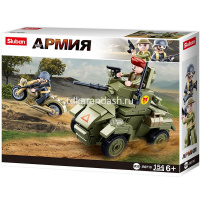 Конструктор "Вторая мировая война.Армия UK. Бронемашина" 154 детали 19х23х4,5см пластик M38-B0710 от магазина "Карандаш"