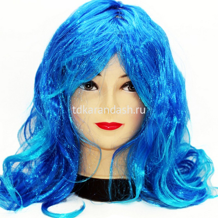 Парик волнистые волосы 55см синий Y3872-16
