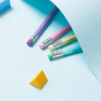 Карандаш чернографитный "Macaron" HB, с ластиком, шестигранный, корпус ассорти EC025-HB от магазина "Карандаш"