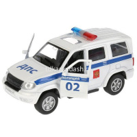 Картинка Машина "UAZ Patriot. Полиция" белая, инерционная, металл 12см (открывающиеся двери) от магазина "Карандаш" Машина "UAZ Patriot. Полиция" белая, инерционная, металл 12см (открывающиеся двери) от магазина "Карандаш"