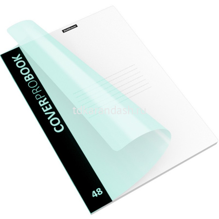 Тетрадь А4 48л клетка "CoverProBook Pastel. Мятный" на скобе пластиковая обложка 55234