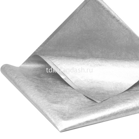 Бумага упаковочная 70см х 1м блестящая серебро Y8876-19