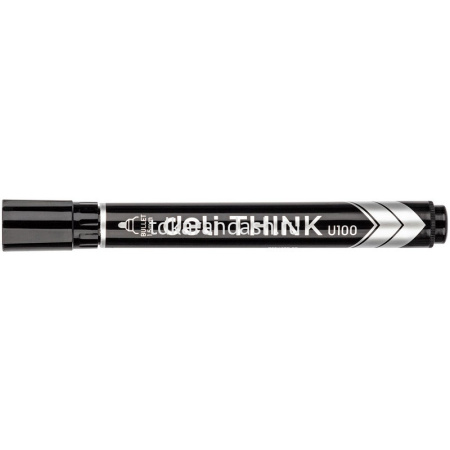 Маркер перманентный "Think" черный, пулевидный наконечник, толщина линии 1,5-3мм EU10020 от магазина "Карандаш"