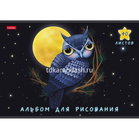 Альбом для рисования А4 40л "Артзверушки" на скобе выборочный УФ-лак 5 дизайнов 40А4влВ/067045 от магазина "Карандаш"